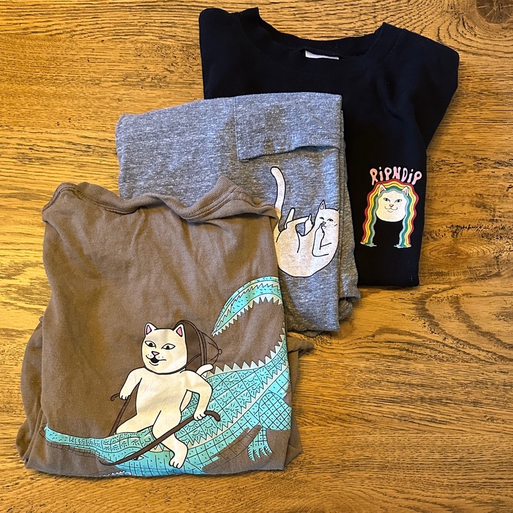 Rip N Dip Lot of 3 T-Shirts Size Small - Gender Neutral - Fun Graphics